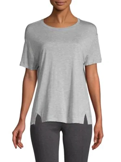 Shop Vince Roundneck High-low Tee In Grey