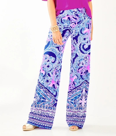 Shop Lilly Pulitzer 33" Bal Harbour Palazzo Pant In Multi Say My Name Engineered Pant