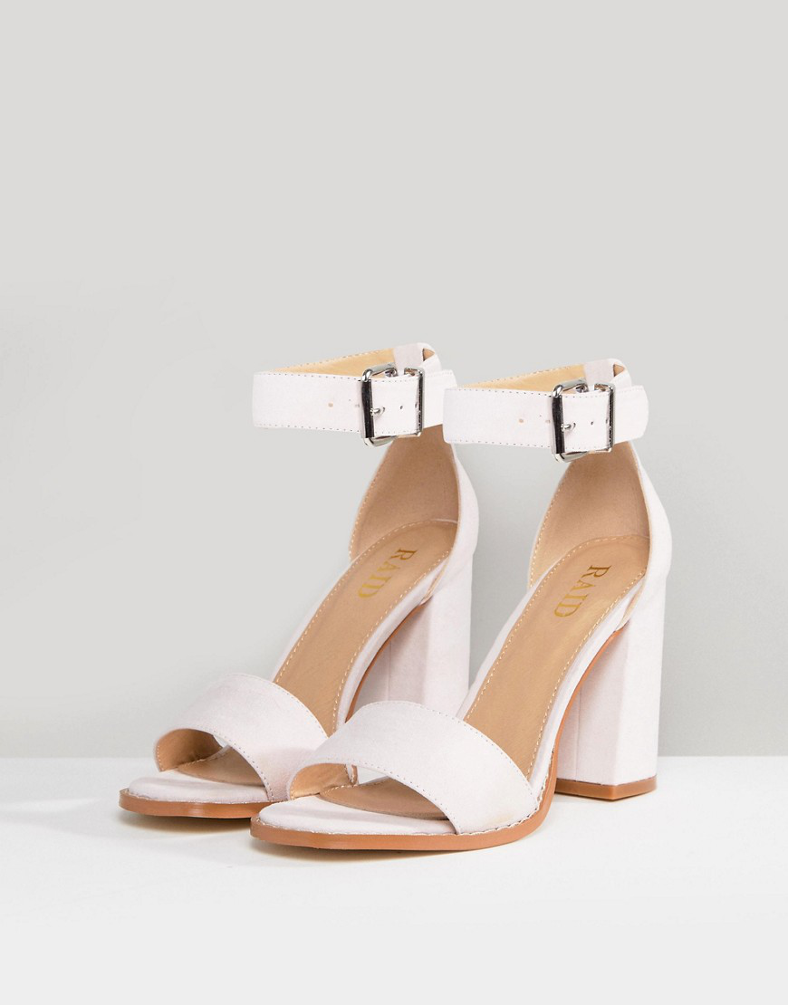 pale pink mid heel sandals
