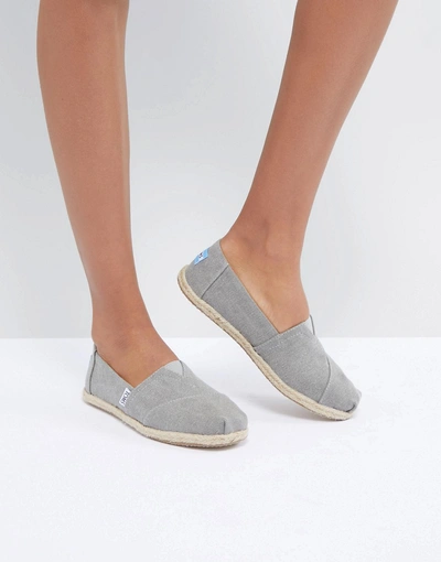 Shop Toms Canvas Role Sole Espadrilles In Drizzle Gray-grey