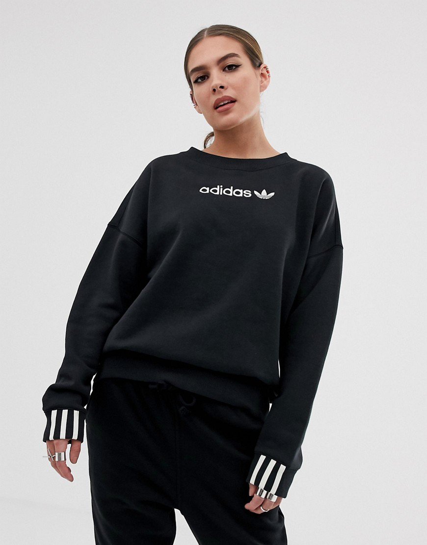 Adidas Originals Coeeze Fleece Sweatshirt In Black - Black | ModeSens