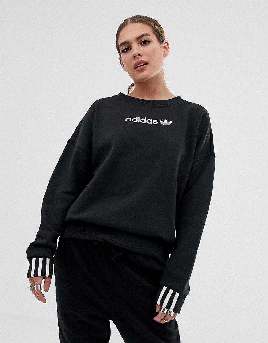 adidas originals coeeze fleece sweatshirt in red