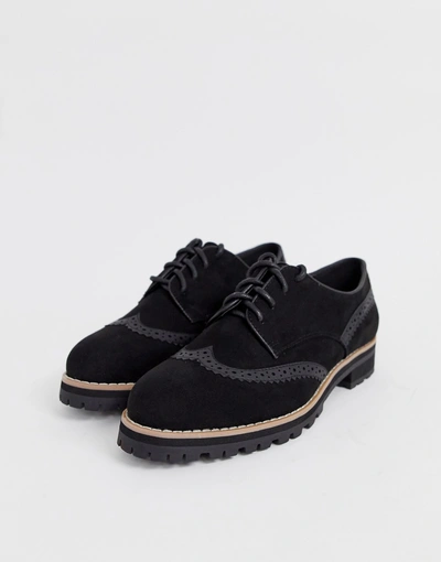 Shop New Look Lace Up Brogue In Black