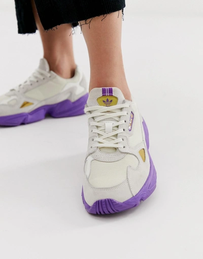 Adidas Originals Tfl Falcon In Off White And Purple - White | ModeSens