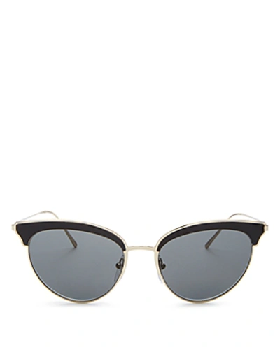 Shop Prada Women's Cat Eye Sunglasses, 54mm In Pale Gold Black/gray