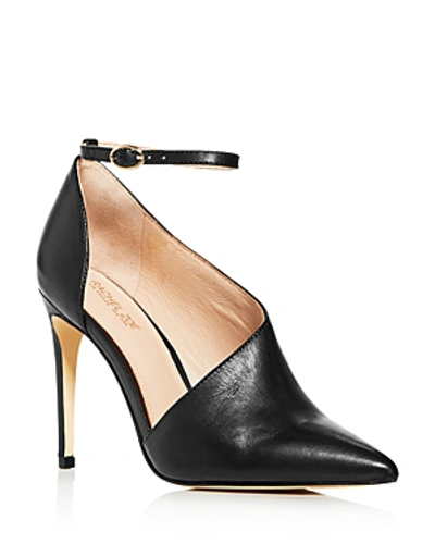 Shop Rachel Zoe Women's Skylar Ankle-strap Pointed-toe Pumps In Black