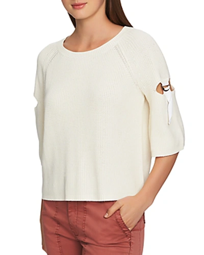 Shop 1.state Cutout Sleeve Sweater In Antique White