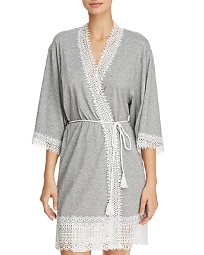Shop Flora Nikrooz Edie Knit Short Robe In Heather Gray