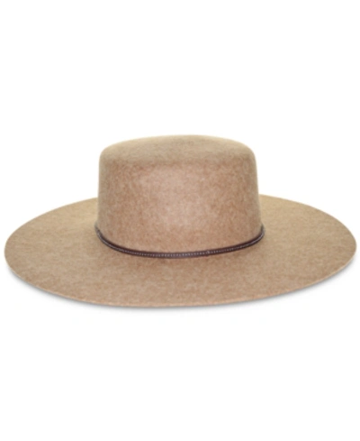 Shop Frye Santa Fe Wool Felt Boater Hat In Light Brown