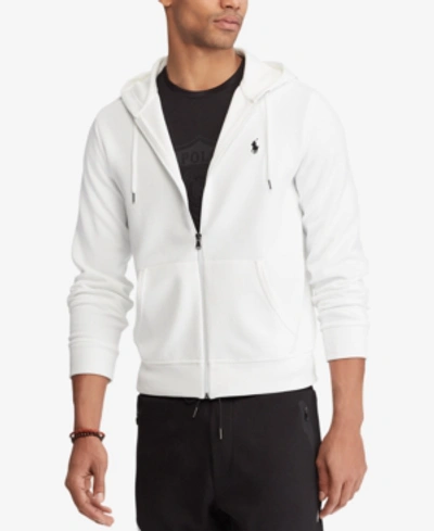 Shop Polo Ralph Lauren Men's Big & Tall Double-knit Full-zip Hoodie In White