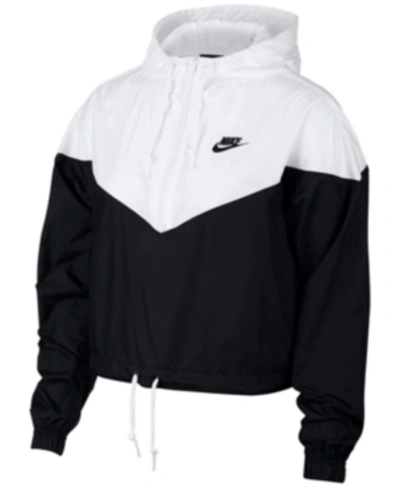 Shop Nike Sportswear Cropped Hooded Windbreaker In Black