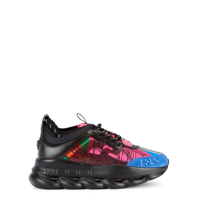 Shop Versace Chain Reaction Neoprene Trainers In Multicoloured