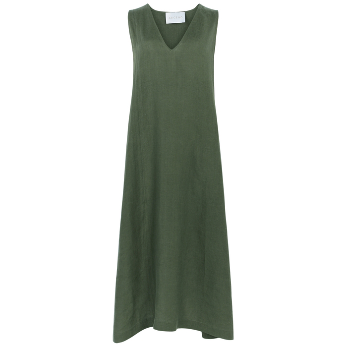 olive linen dress