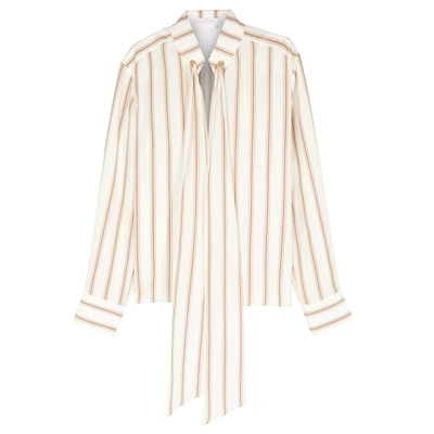 Shop Chloé Embellished Silk Chiffon Top In White