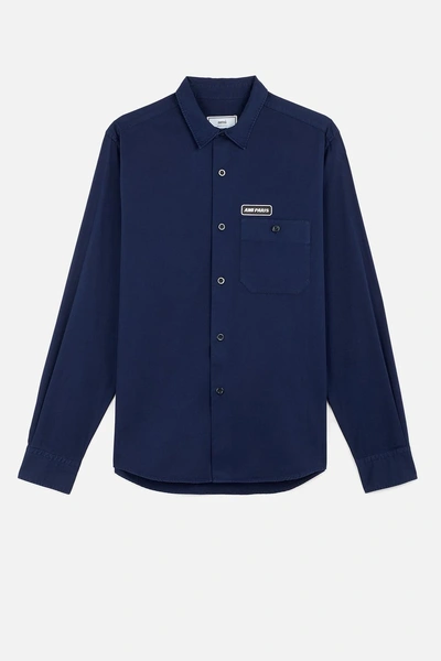 Shop Ami Alexandre Mattiussi Patch Shirt In Blue