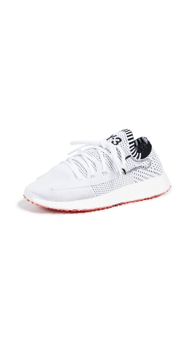 Shop Y-3 Raito Racer Sneakers In White/white/core Black
