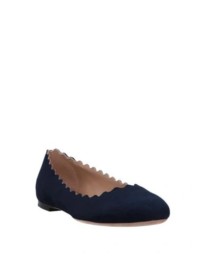 Shop Chloé Woman Ballet Flats Midnight Blue Size 5.5 Soft Leather