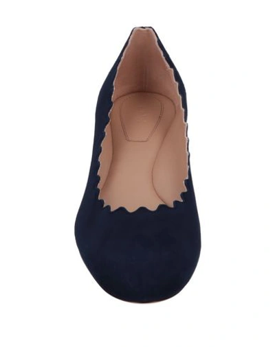 Shop Chloé Woman Ballet Flats Midnight Blue Size 5.5 Soft Leather