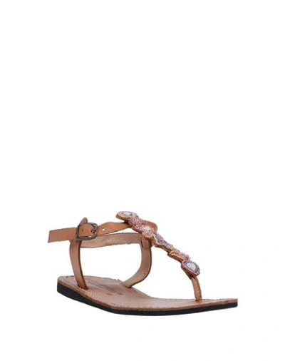 Shop Laidback London Flip Flops In Tan