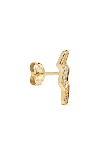 Shop Andrea Fohrman Mini Lightning Bolt 14-karat Gold Diamond Earring