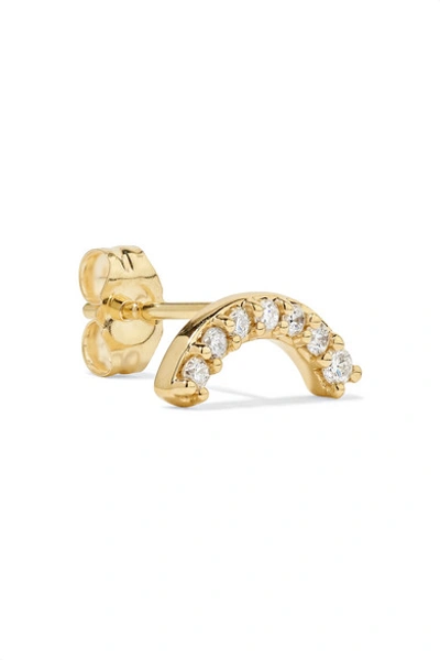 Shop Andrea Fohrman Single Row Rainbow 14-karat Gold Diamond Earring