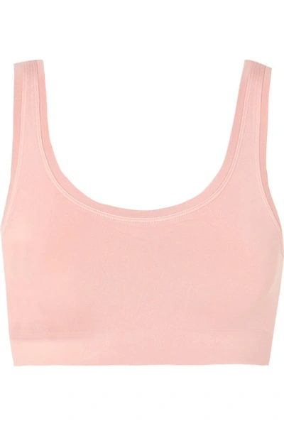 Shop Hanro Touch Feeling Stretch-jersey Soft-cup Bra In Blush