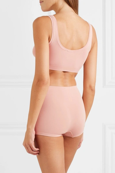 Shop Hanro Touch Feeling Stretch-jersey Soft-cup Bra In Blush