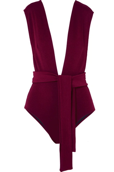 Shop Haight Plunge Swimsuit In Claret