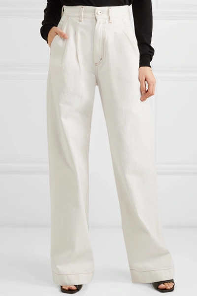 Shop Goldsign The Trouser High-rise Wide-leg Jeans In White