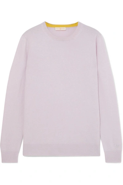 Shop Tory Burch Bella Cashmere Sweater In Lilac