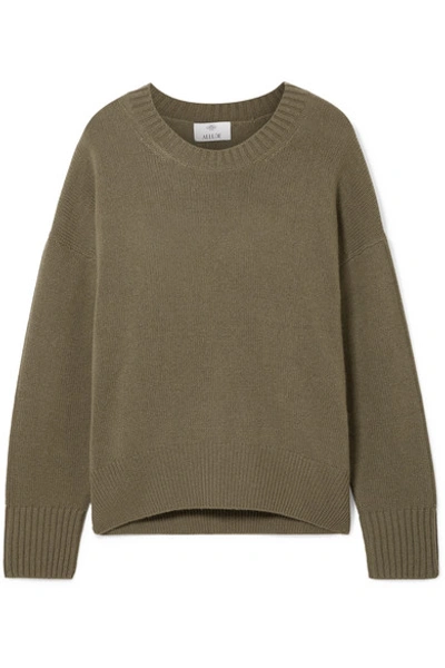 Shop Allude Oversized Cashmere Sweater In Army Green