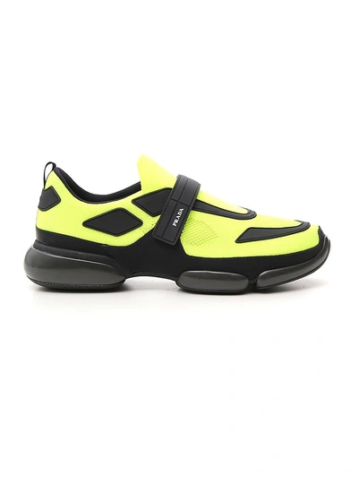 Shop Prada Cloudbust Sneakers In Giallo Fluo+nero