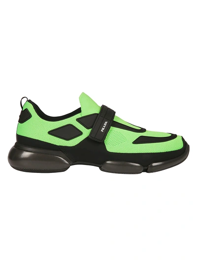 Shop Prada Cloudbust Sneakers In Verde Fluo/nero