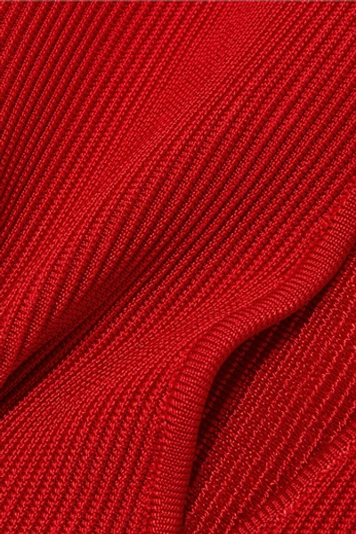 Shop Haight Ribbed-knit Bodysuit In Red