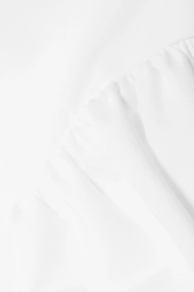 Shop Atlantique Ascoli Datcha Gathered Cotton-poplin Blouse In White