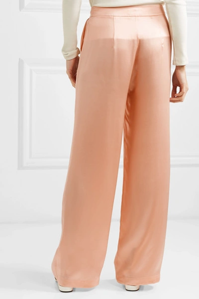 Shop Materiel Silk-satin Pants In Peach