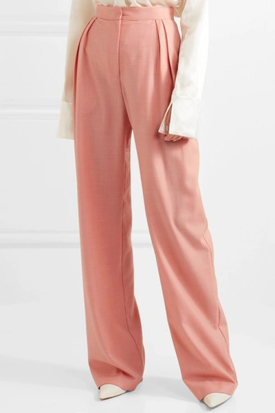 Shop Materiel Wool-blend Wide-leg Pants In Blush