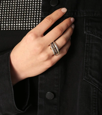 Spinelli Kilcollin Libra Noir Sterling Silver And 18kt Gold Rings With Diamonds In Silver
