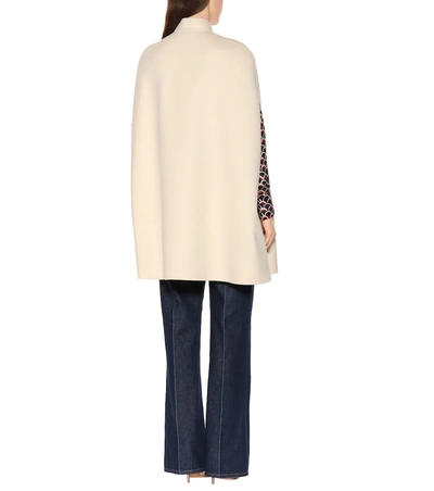 Shop Valentino Angora And Wool Cape In White