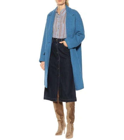 Shop Isabel Marant Étoile Gimi Wool-blend Coat In Blue