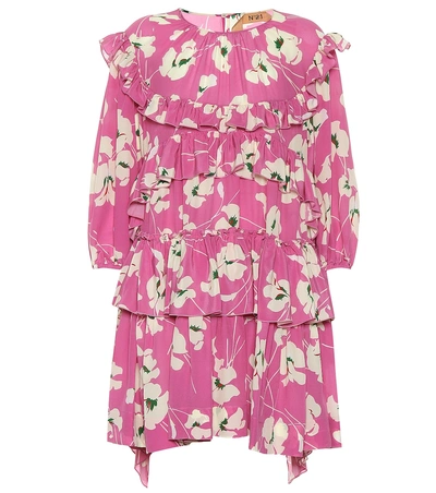 Shop N°21 Printed Silk Dress In Pink
