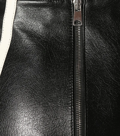 Shop Alexander Mcqueen Leather Miniskirt In Black