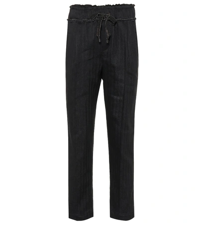 Shop Brunello Cucinelli Cotton And Linen Pants In Black