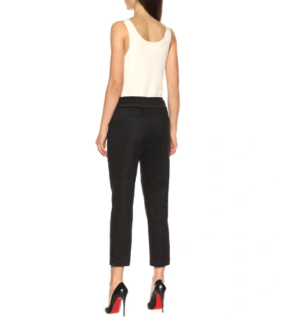 Shop Brunello Cucinelli Cotton And Linen Pants In Black