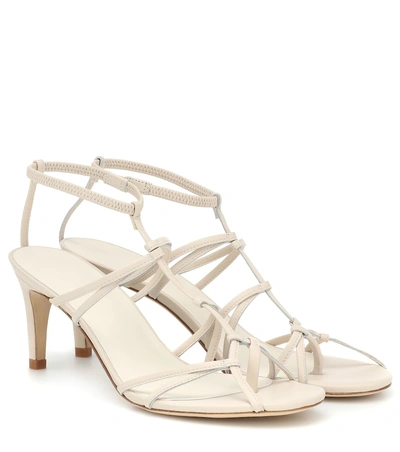 Shop Tibi Gavin Leather Sandals In White