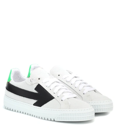 Shop Off-white Arrows Suede Sneakers In White