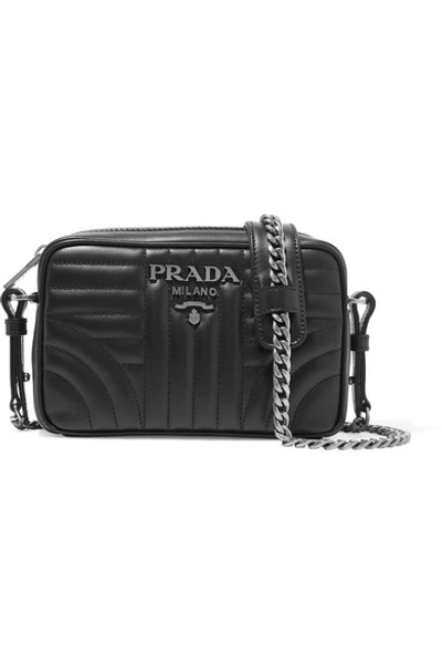 Shop Prada Quilted Leather Camera Bag In Black