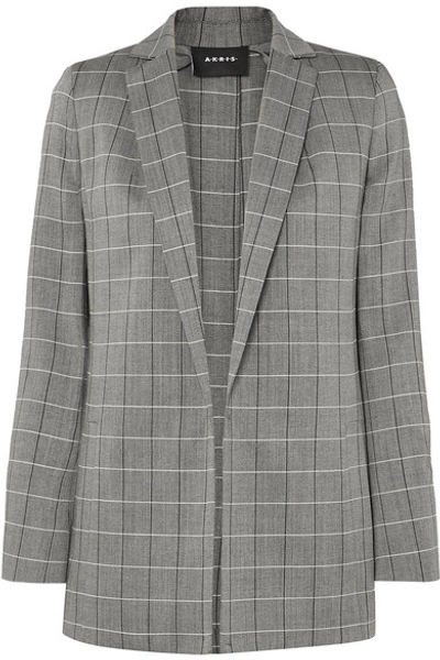 Shop Akris Alan Checked Wool Blazer In Gray