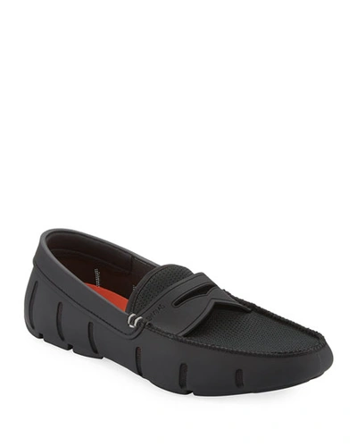Shop Swims Mesh %26 Rubber Penny Loafer, Black