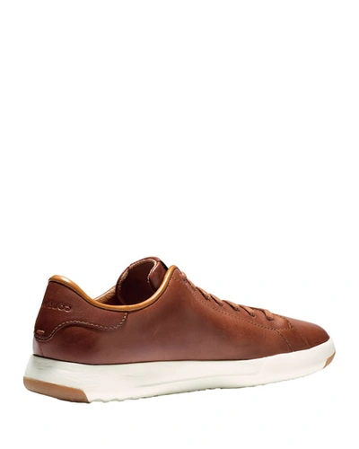 Shop Cole Haan Men's Grandpro Leather Tennis Sneakers In Brown